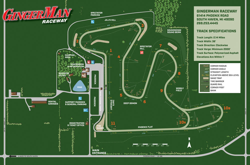 GingerMan Raceway Map